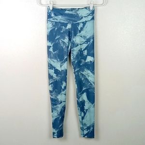 Reebok Leggings Women's XS Speedwick Gray Blue Camo L28 Activewear Workout